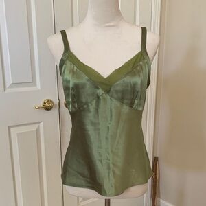 Elegant Green Satin Women's Top